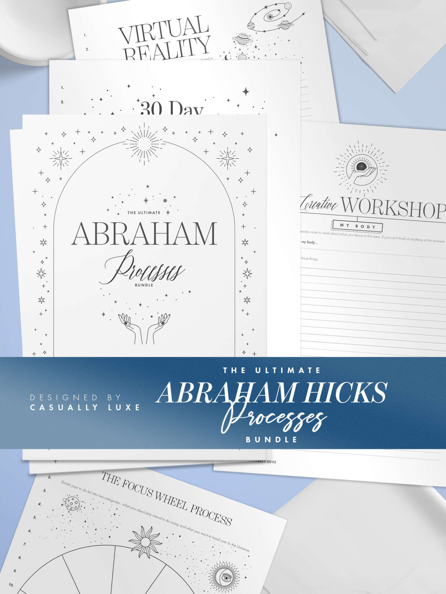 The Ultimate Abraham Hicks Processes Bundle - self help mental health worksheets PDF by Casually Luxe for Self Therapy and Self Development