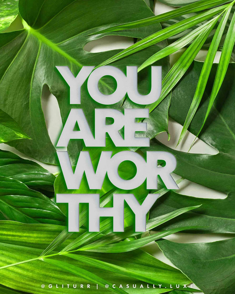 Positive affirmation wall art by casuallyluxe - You Are Worthy affirmation