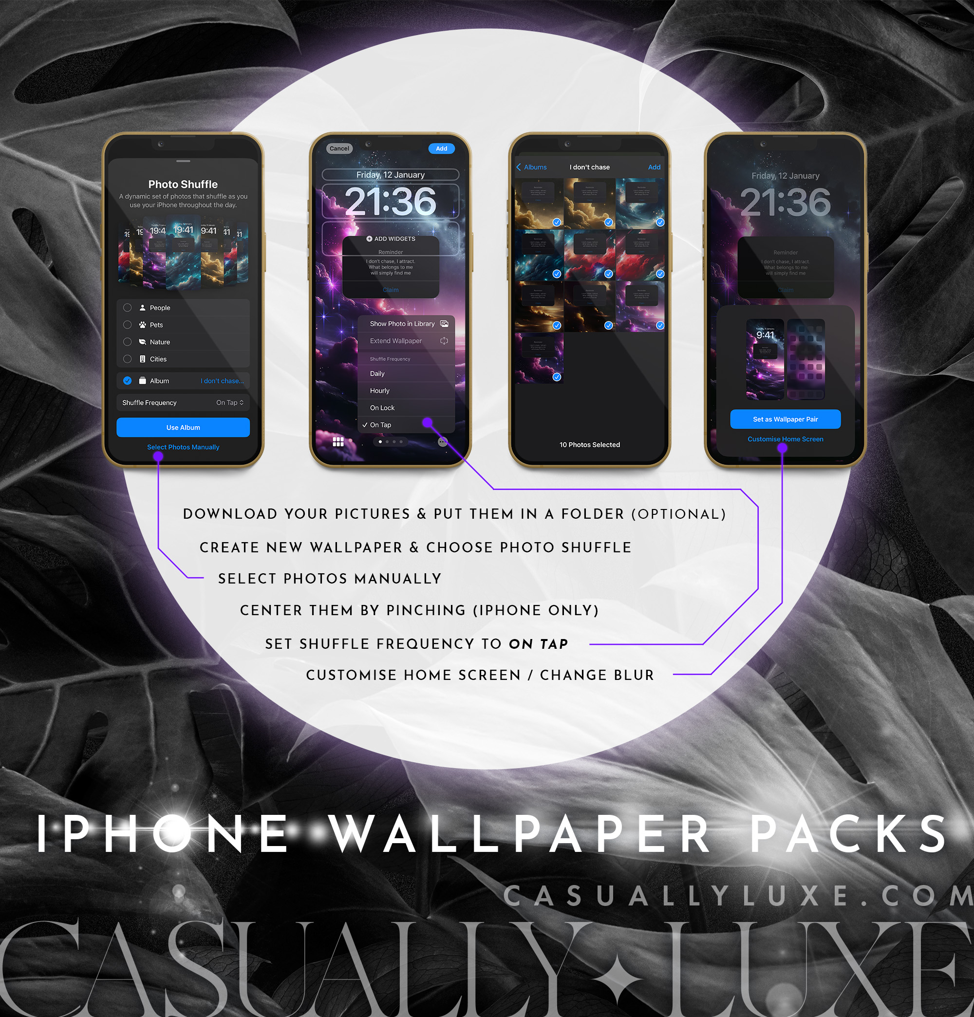 How to change iPhone wallpaper to Manifesting wallpaper set, step by step detailed instructions